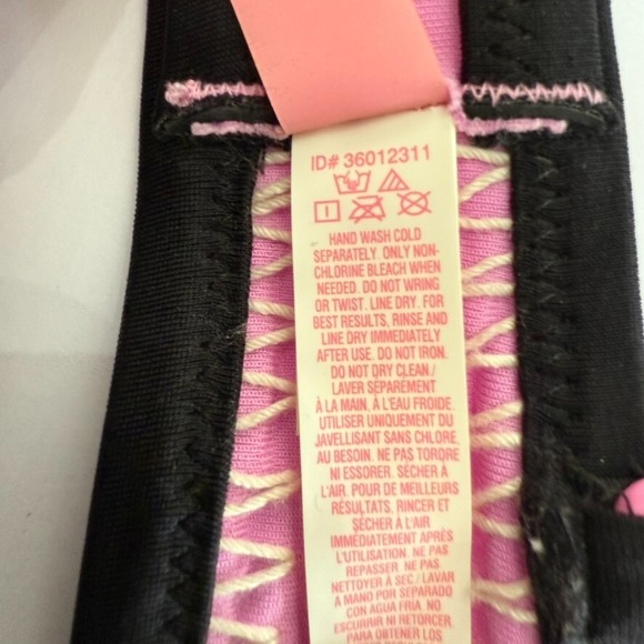 Victoria's Secret Flirt Crochet Bikini Push-up Swim Top - Size 34D - Blue/Pink - Picture 6 of 6